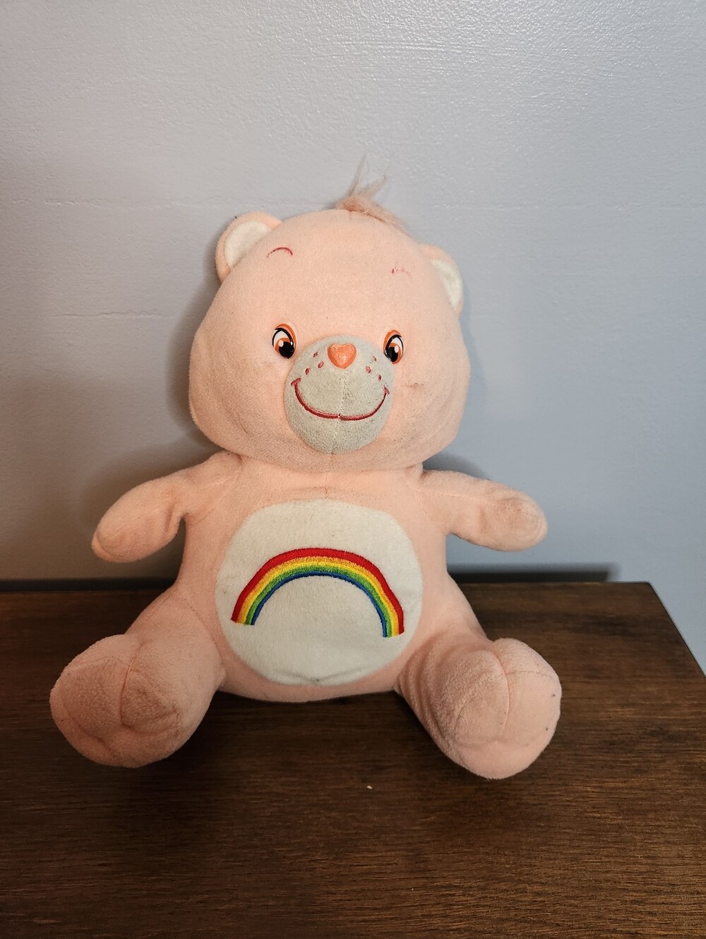 Pink Care Bear 11in Cheer Bear Plush Nanco Stuffed Bear Rainbow